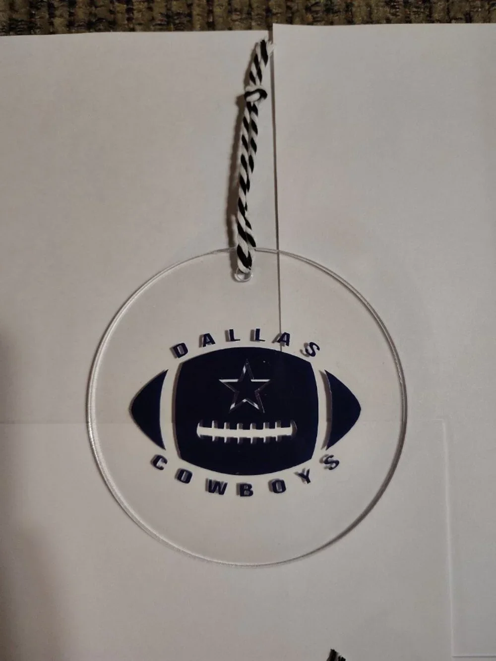 Handmade Vinyl Acrylic Cowboys6 Christmas Ornament 4.5